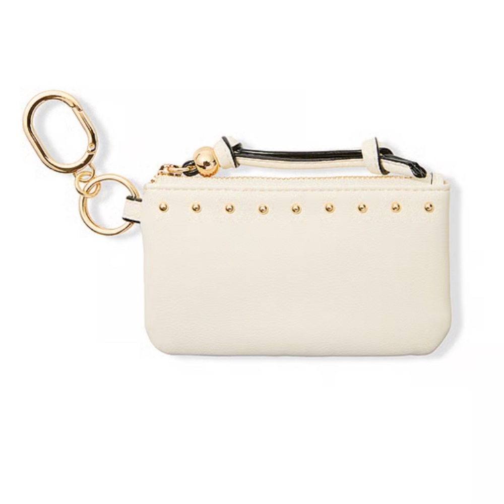 REFINED STUD ZIP COIN PURSE KEYCHAIN